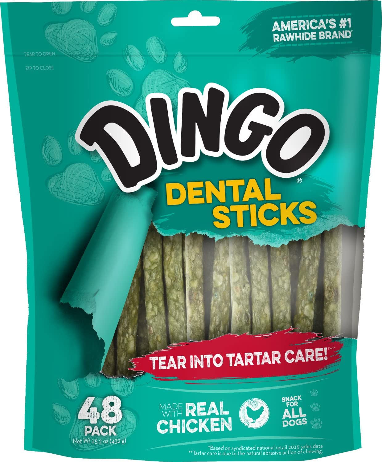 Tartar and Breath Dental Sticks for All Dogs, 48-Count