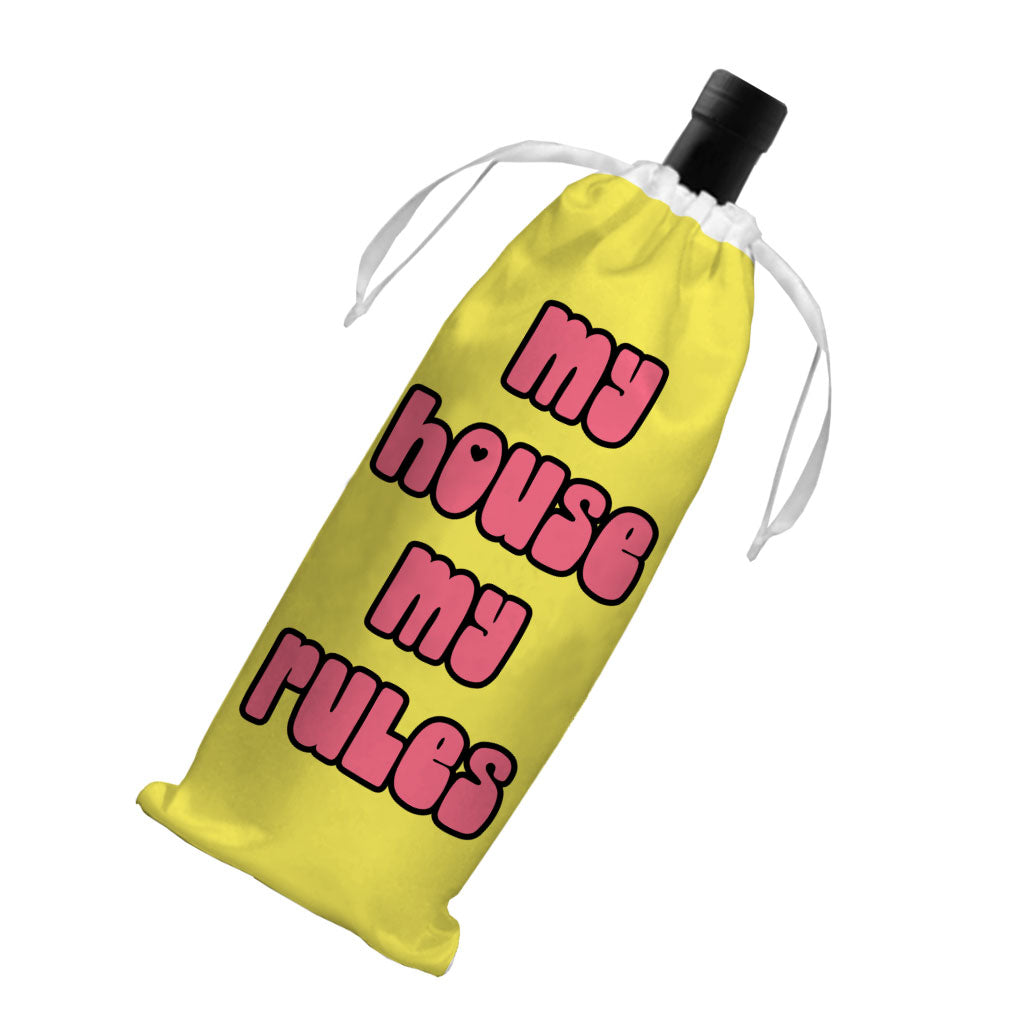 My House Rules Wine Tote Bag - Cute Wine Tote Bag - Best Design Wine Tote Bag