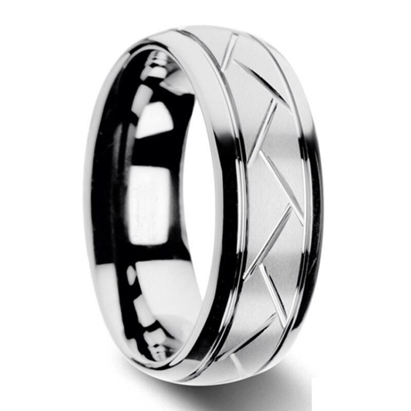 Modern Black Titanium Stainless Steel Wedding Band for Men and Women