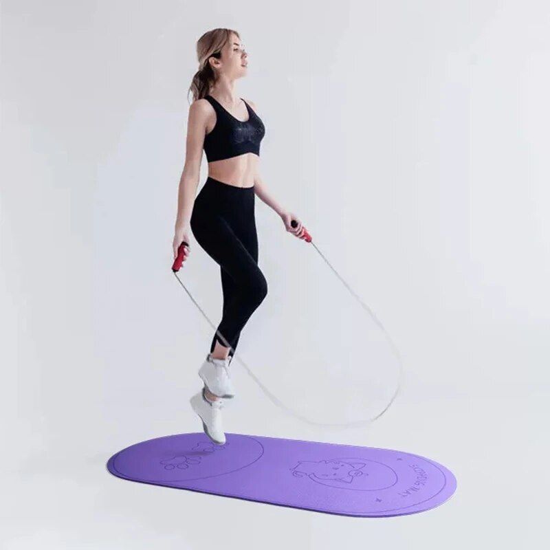 Eco-Friendly Dual-Pattern Anti-Skid Yoga and Skipping Mat - 6mm Thick