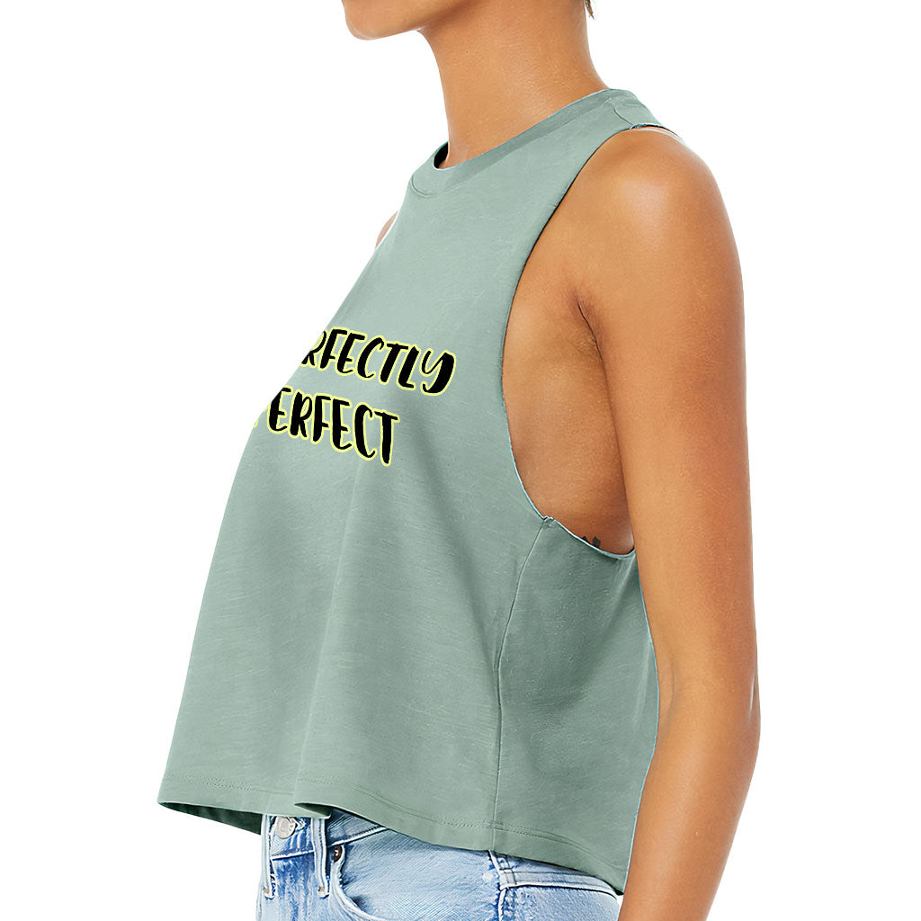 Imperfectly Perfect Racerback Cropped Tank - Cool Women's Tank - Printed Tank Top