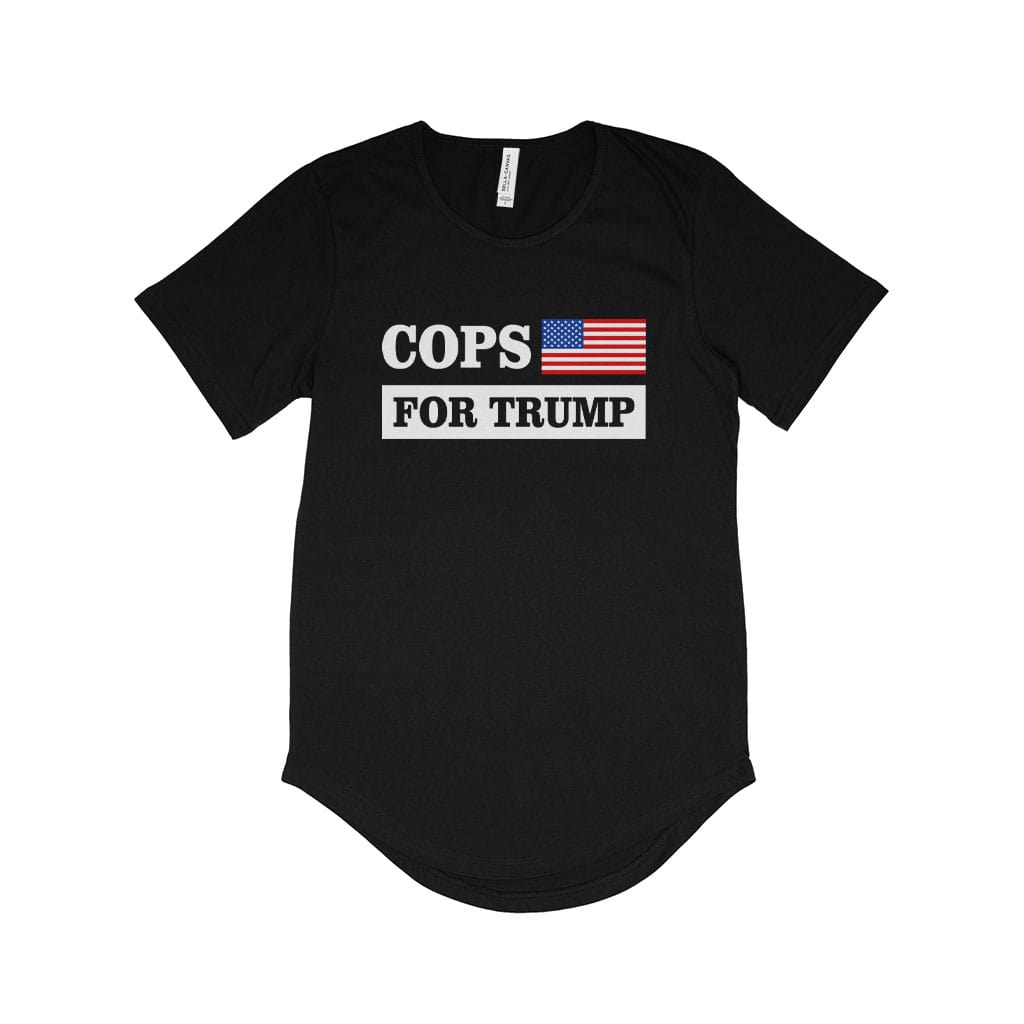 Men's Cops for Trump T-Shirt with Curved Hem - Trump for America T-Shirt