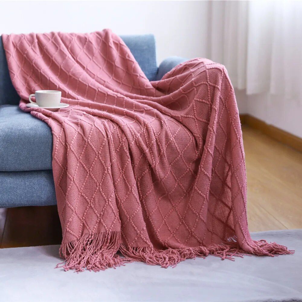 Knitted Blanket Sofa Cover