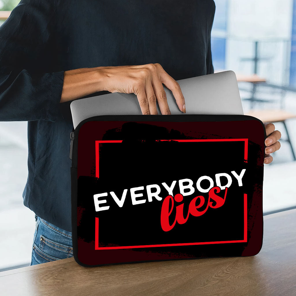 Everybody Lies Dell 16" Two-Sided Sleeve - Printed Laptop Sleeve - Trendy Laptop Sleeve with Zipper