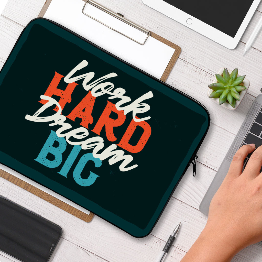 Work Hard Dream Big MacBook Air 14" Sleeve - Motivational Laptop Sleeve - Cool MacBook Sleeve