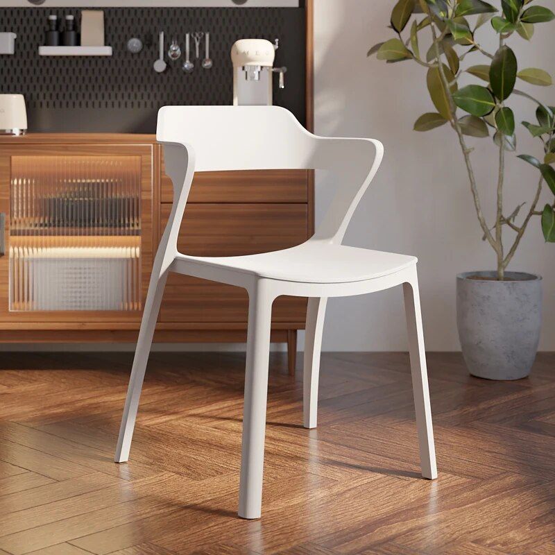 Minimalist Modern Nordic Dining Chair - Ergonomic Plastic Accent Chair for Home and Office