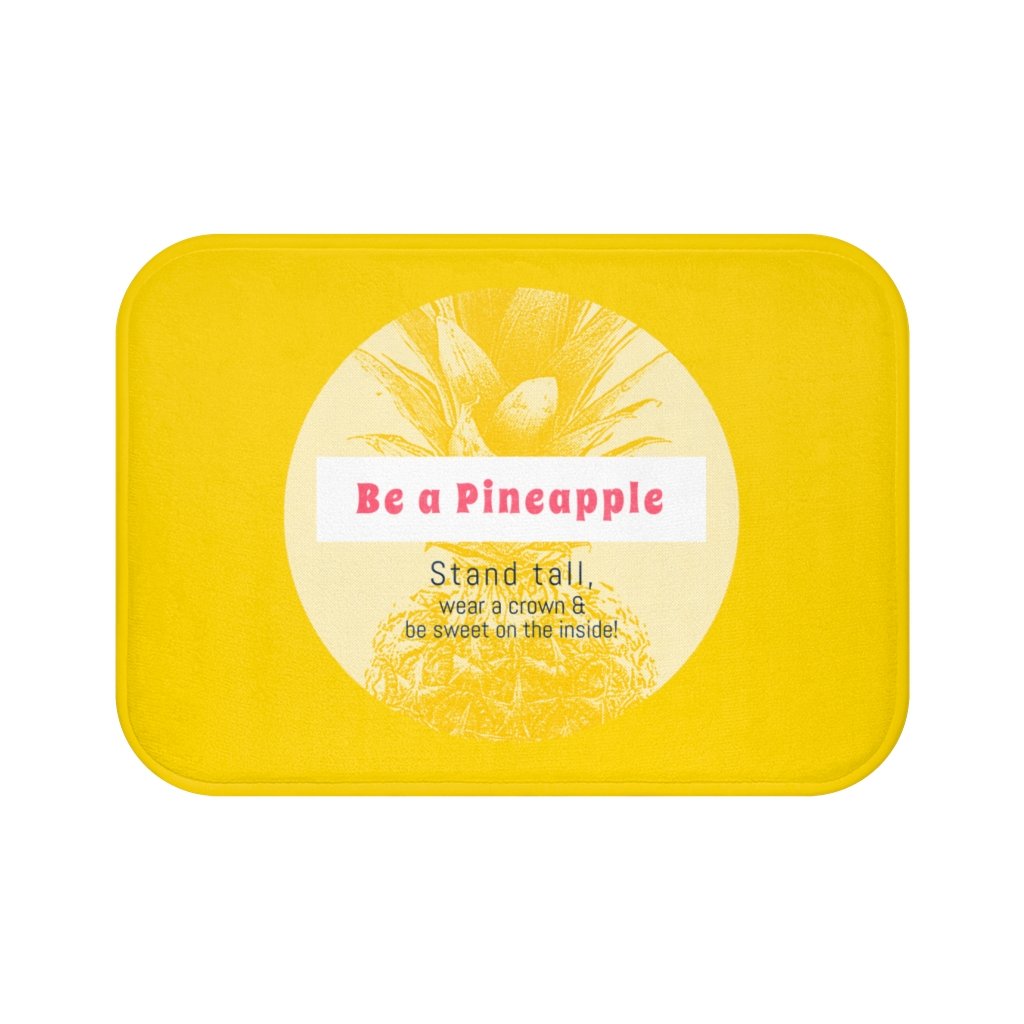 Be a Pineapple Positive Message Bath Mat | Yellow Pandora