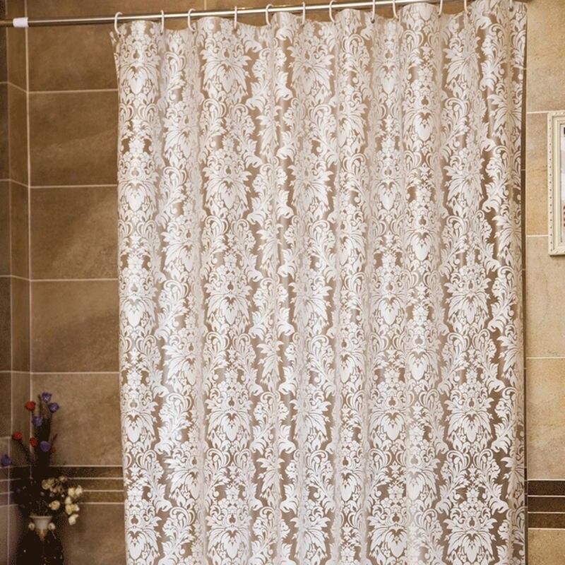 Elegant Moroccan Floral Shower Curtain with Waterproof PEVA Design and Hooks - Various Sizes