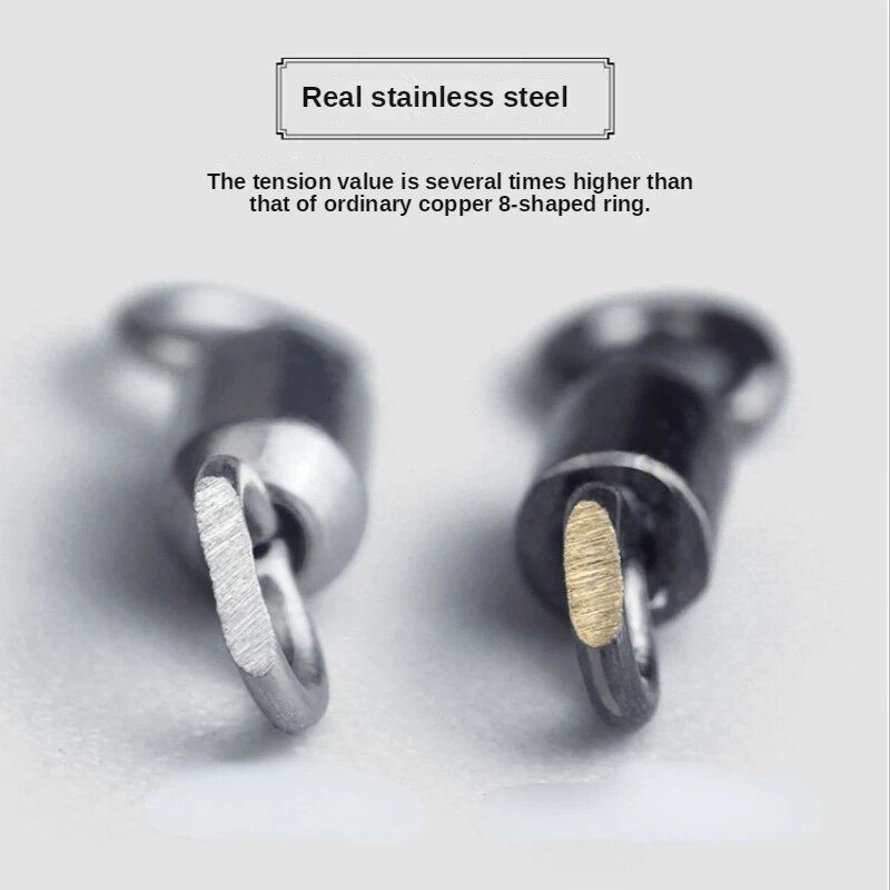 High-Strength Stainless Steel Fishing Swivels with Safety Snap