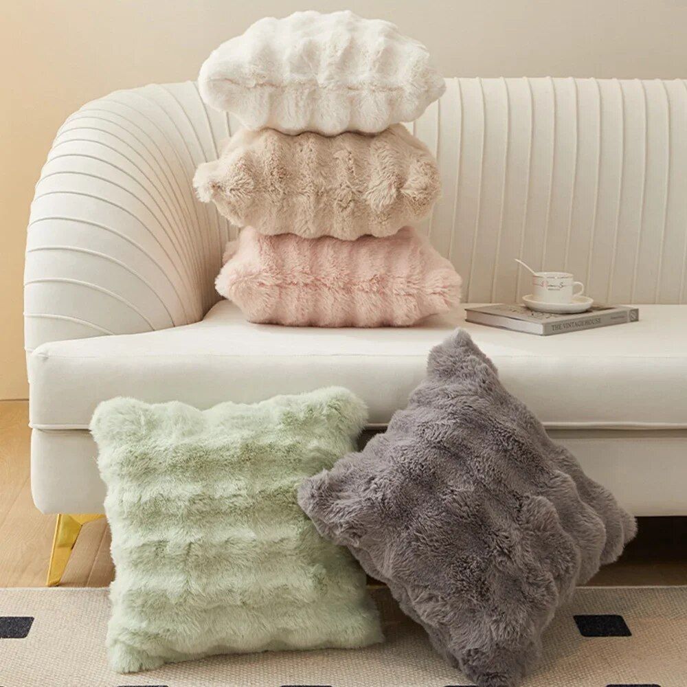 Luxurious Plush Square Cushion Cover 45x45cm