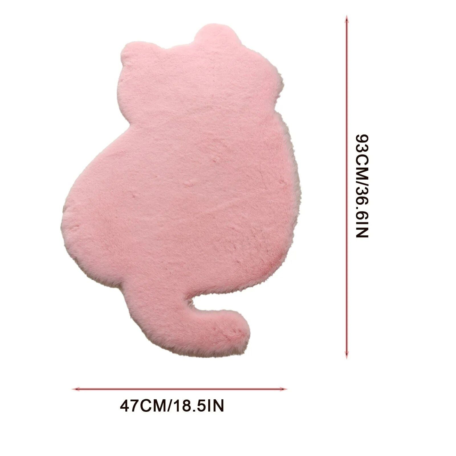 Funny Cute Cat Shape Rug Simulated Rabbit Hair Plush Carpet