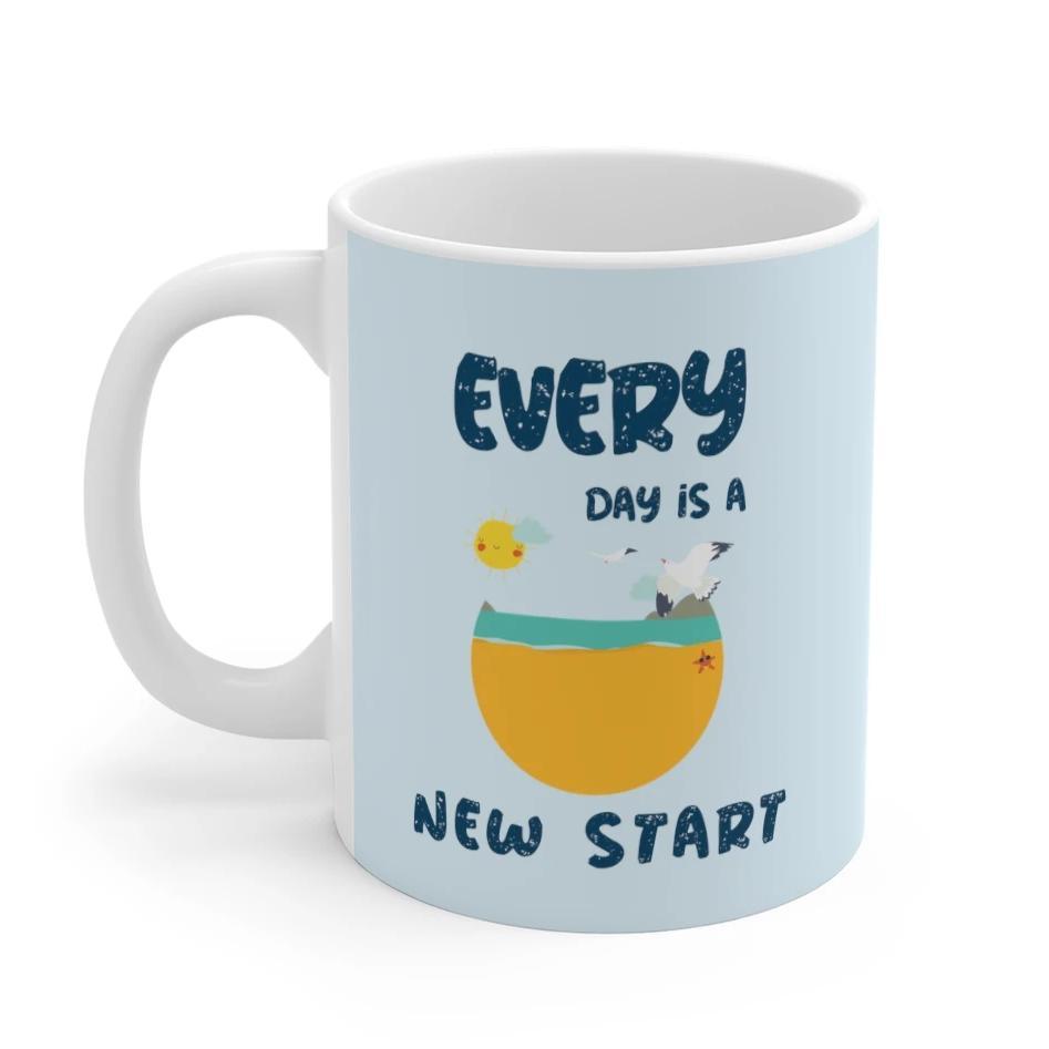 Everyday Is A New Start Mug | Yellow Pandora