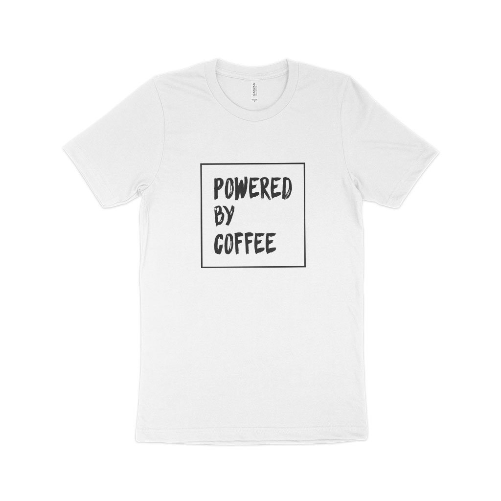 Powered by Coffee Unisex Jersey T-Shirt Made in USA