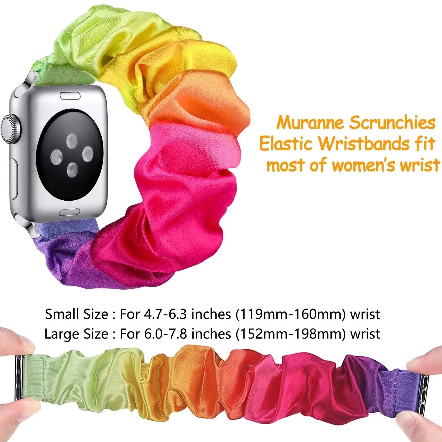 Elastic Scrunchie Apple Watch Band - Nylon Solo Loop Bracelet for All Series