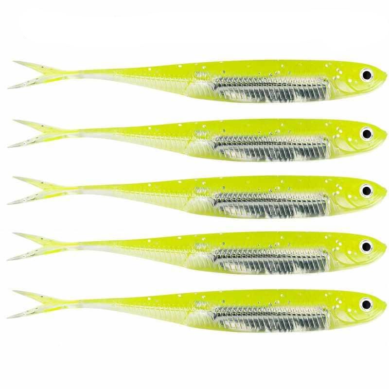 5-Pack Multicolor Soft Swimbait Lures, 100mm