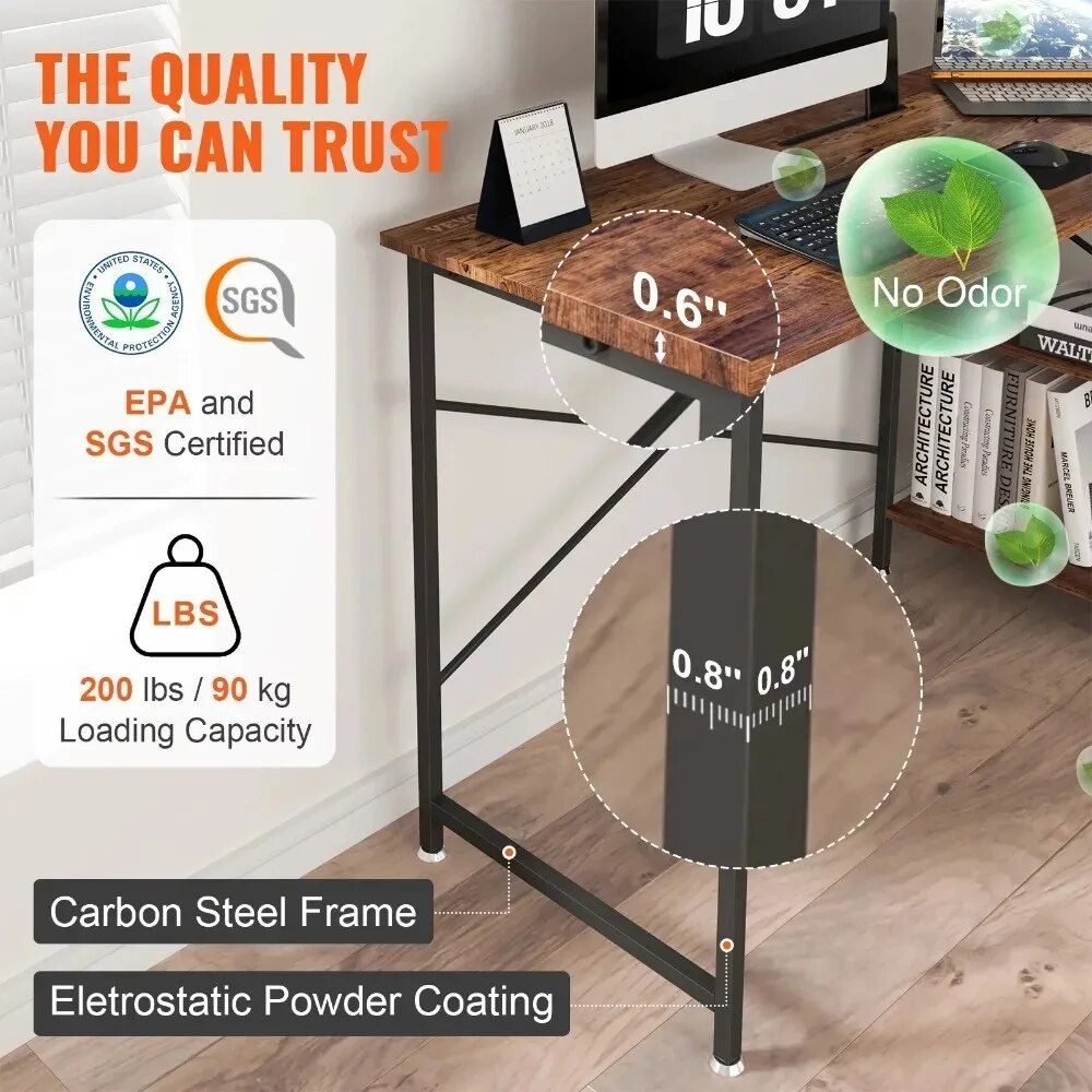 Efficient L-Shaped Computer Desk: Corner Workstation with Shelves and Storage