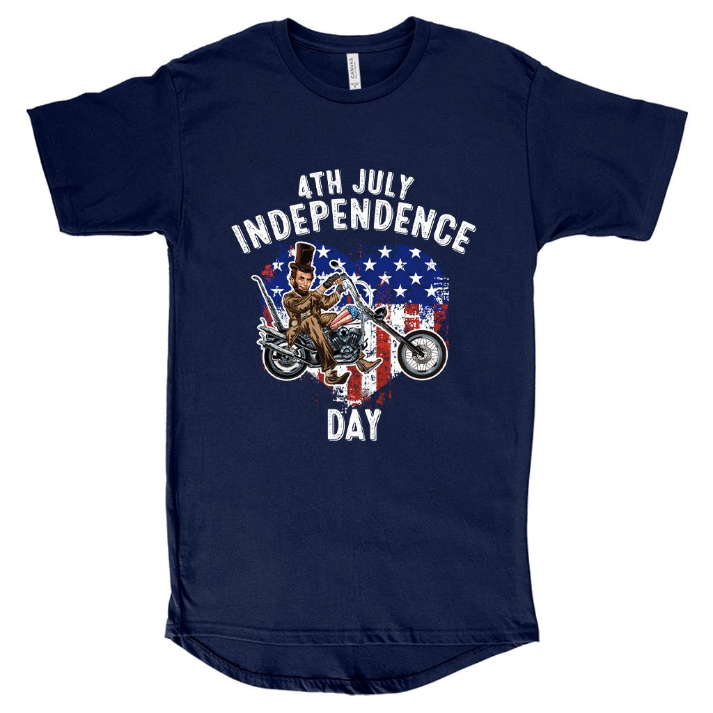 Men's Long Body Independence Day T-Shirt - Patriotic T-Shirts - Independence Day T-Shirt for Men