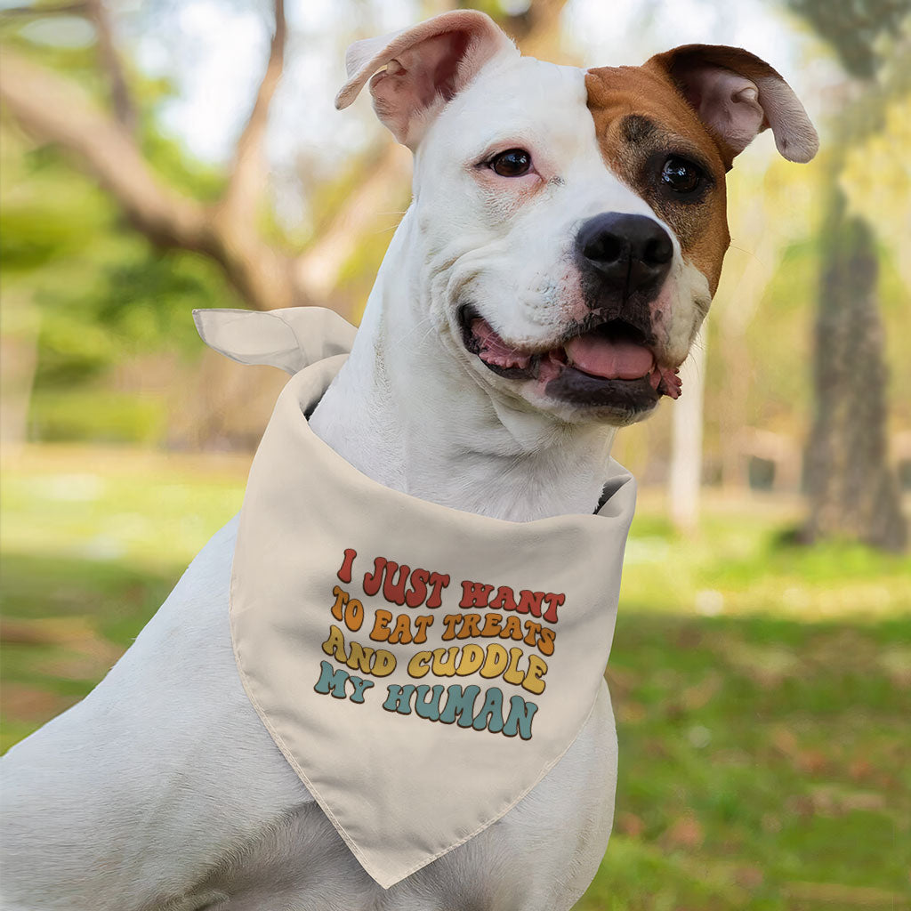 Cuddle My Human Pet Bandana - Unique Dog Bandana - Print Pet Scarf