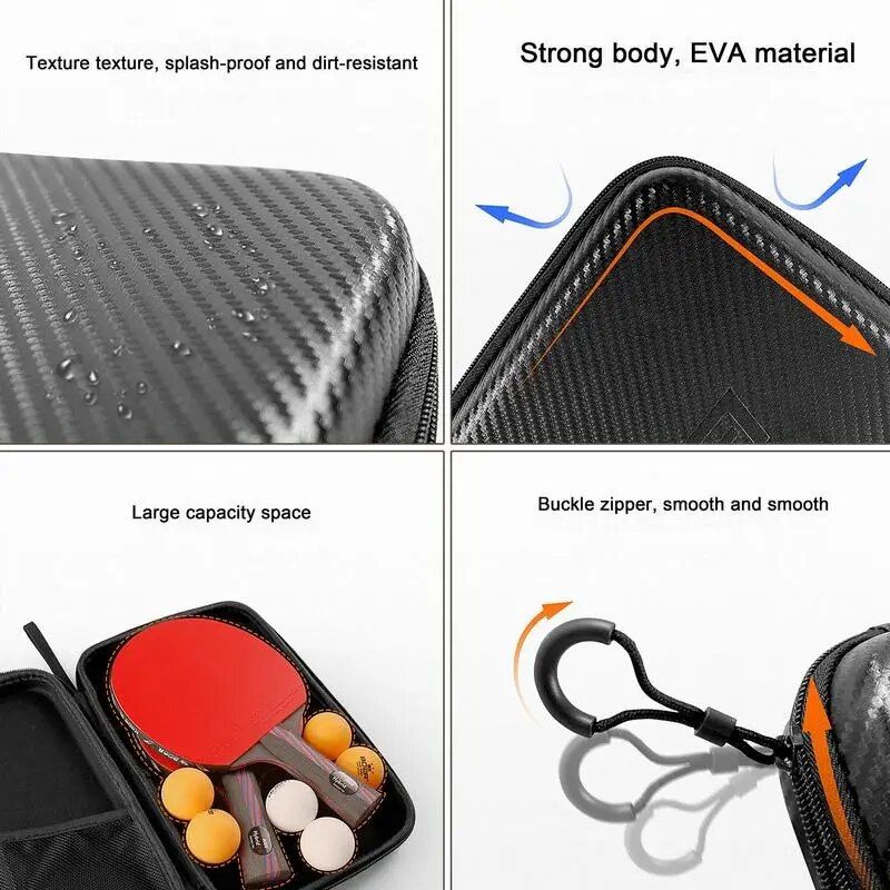 Premium EVA Hard Shell Table Tennis Racket Case - Portable & Waterproof Ping Pong Paddle Storage Box