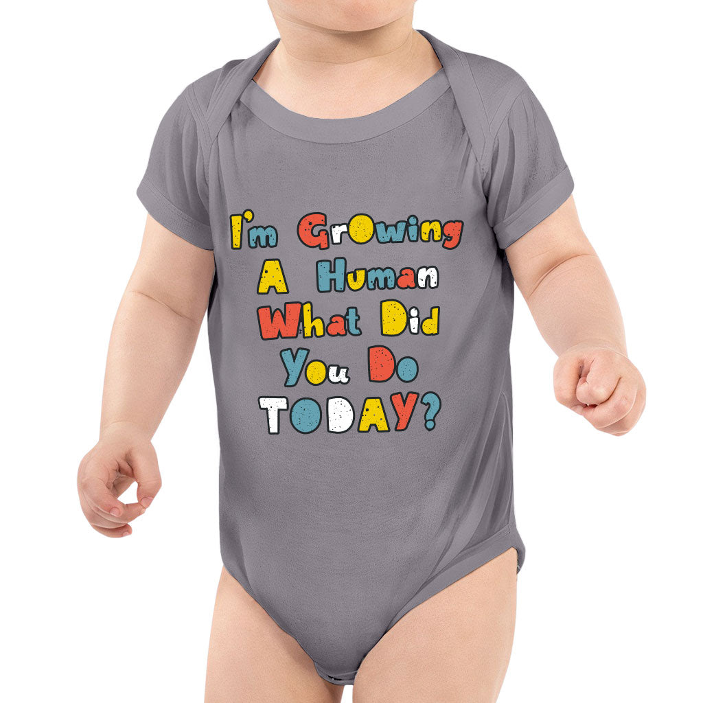 I'm Growing a Human Baby Jersey Onesie - Colorful Baby Bodysuit - Themed Baby One-Piece