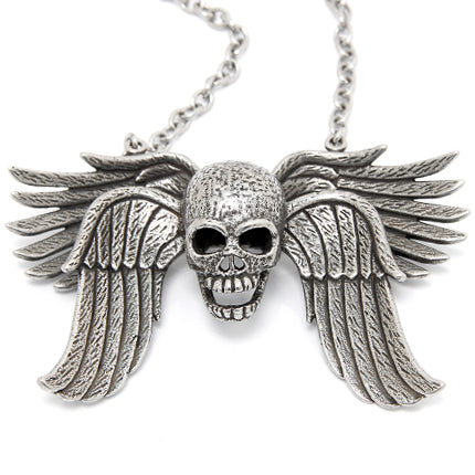 Immortalia - Skull with Wing Necklace | Blue Asteria