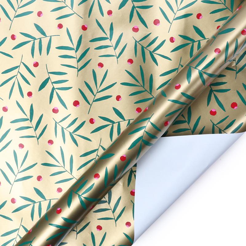 Mistletoe Wrapping Paper Sheets Gold/Green/Red - 4 (30" x 20") | Purple Tulip