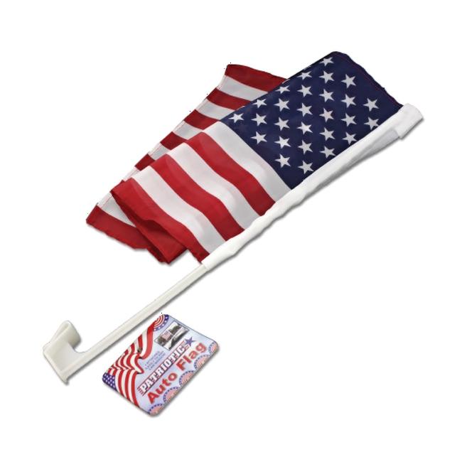 Bulk Buys Patriotic Auto Flag Pack of 24 | Brown Castor