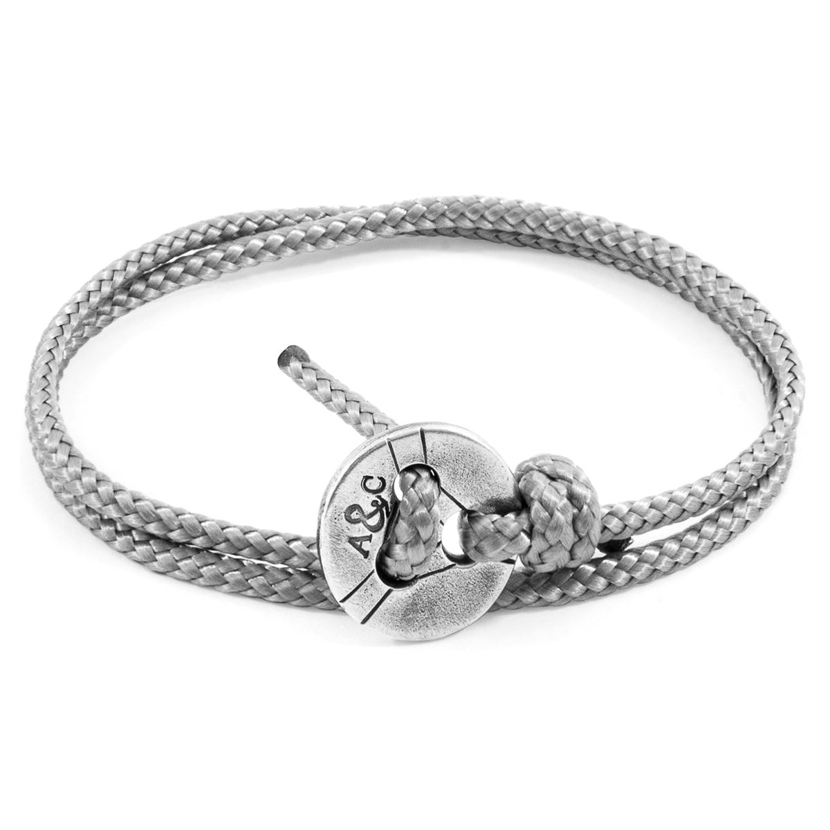 Classic Grey Lerwick Silver and Rope Bracelet | Magenta Sooty