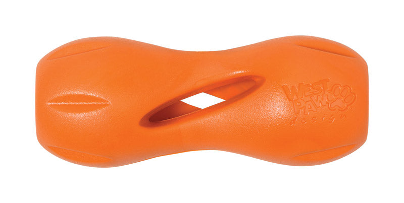 West Paw 8000384 Zogoflex Orange Qwizl Synthetic Rubber Dog Treat Toy