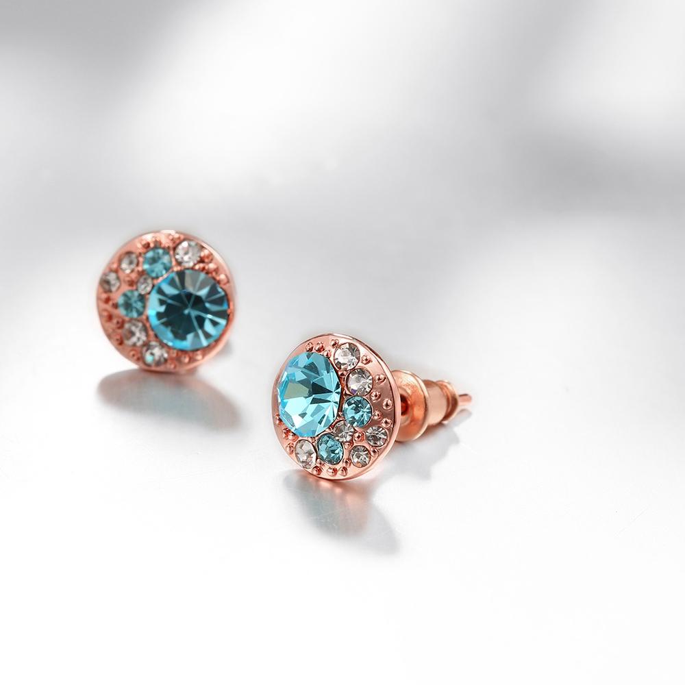 Aquamarine Mona Lisa Stud Earring in 18K Rose Gold Plated with