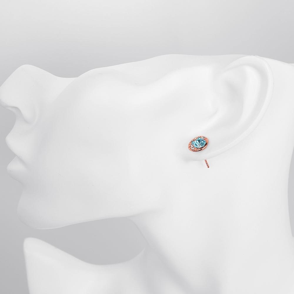 Aquamarine Mona Lisa Stud Earring in 18K Rose Gold Plated with | Silver Milo