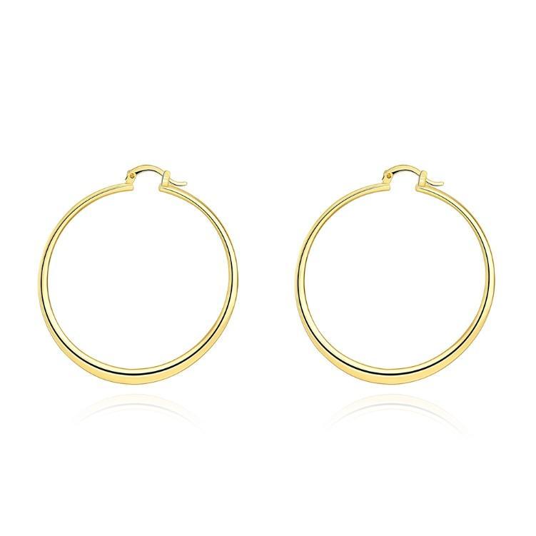 60mm 18K Gold Plated Hoop Earrings | Silver Milo