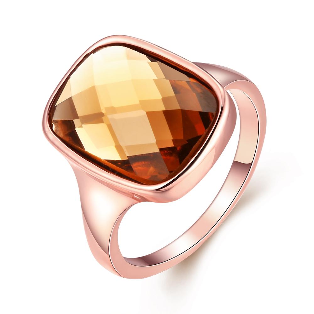 18K Rose  Gold Plated Ring made with Taupe  Crystals | Silver Milo