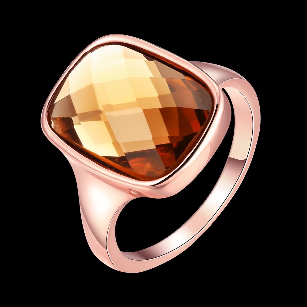 18K Rose  Gold Plated Ring made with Taupe  Crystals