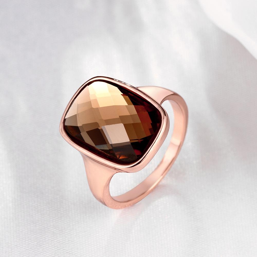 18K Rose  Gold Plated Ring made with Taupe  Crystals