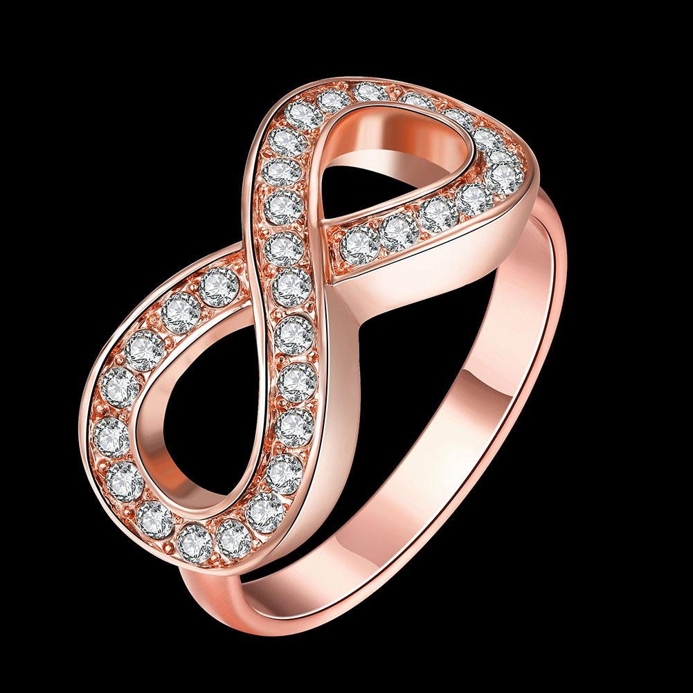 18K Rose Gold Plated Classic Pave Infinity Ring made with  Crystals