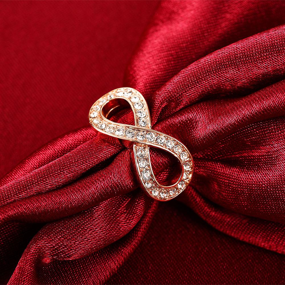 18K Rose Gold Plated Classic Pave Infinity Ring made with  Crystals