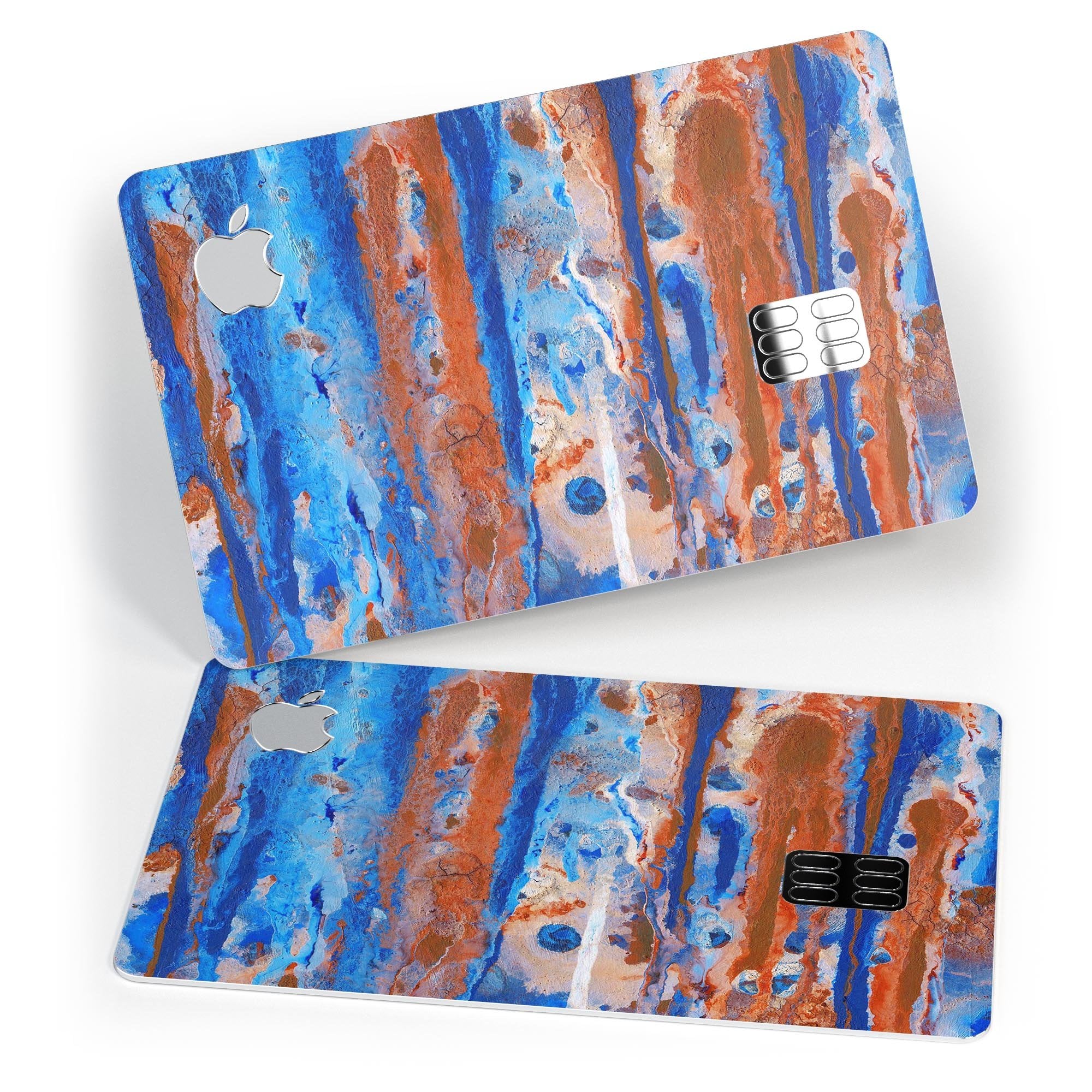 Abstract Wet Paint Rustic Blue Protective Decal Skin Apple Card