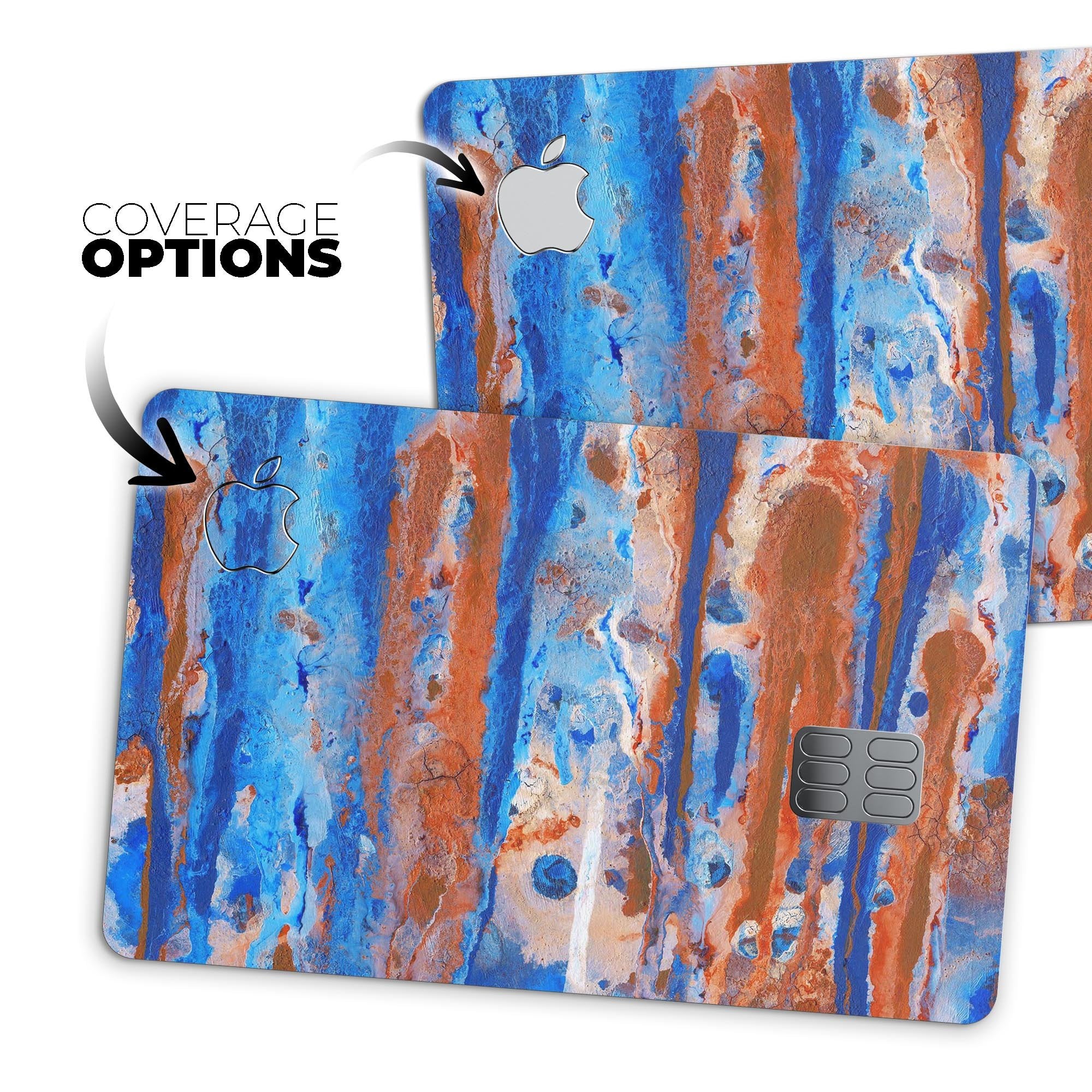 Abstract Wet Paint Rustic Blue Protective Decal Skin Apple Card