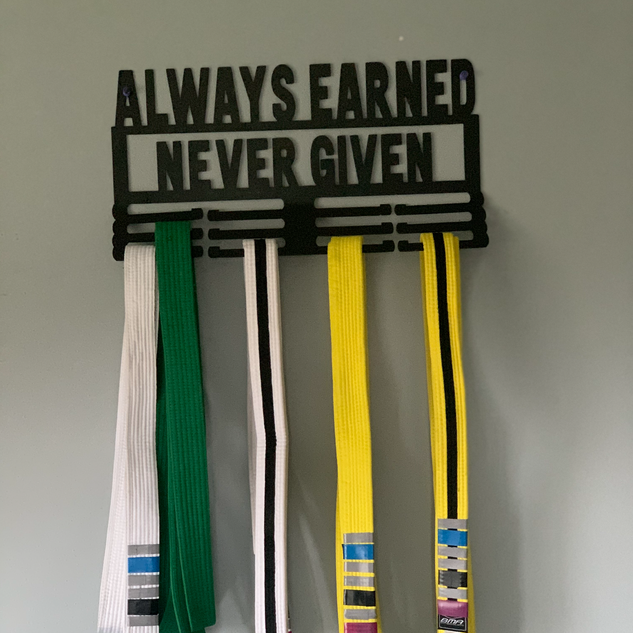 Always Earned Never Given - Metal Wall Art | Malachite