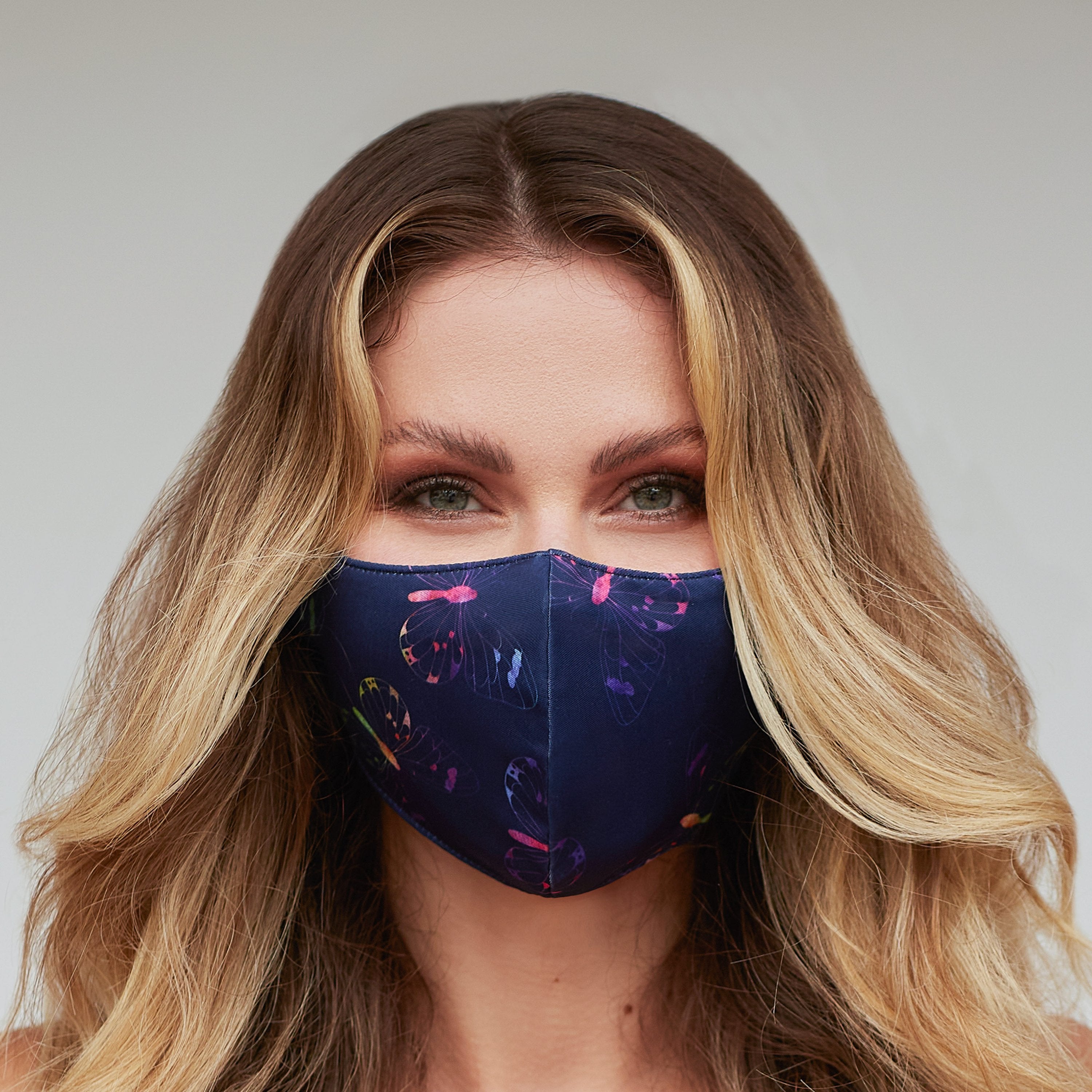 Purple Multi-Color Butterfly Face Mask | Cyan Poppy