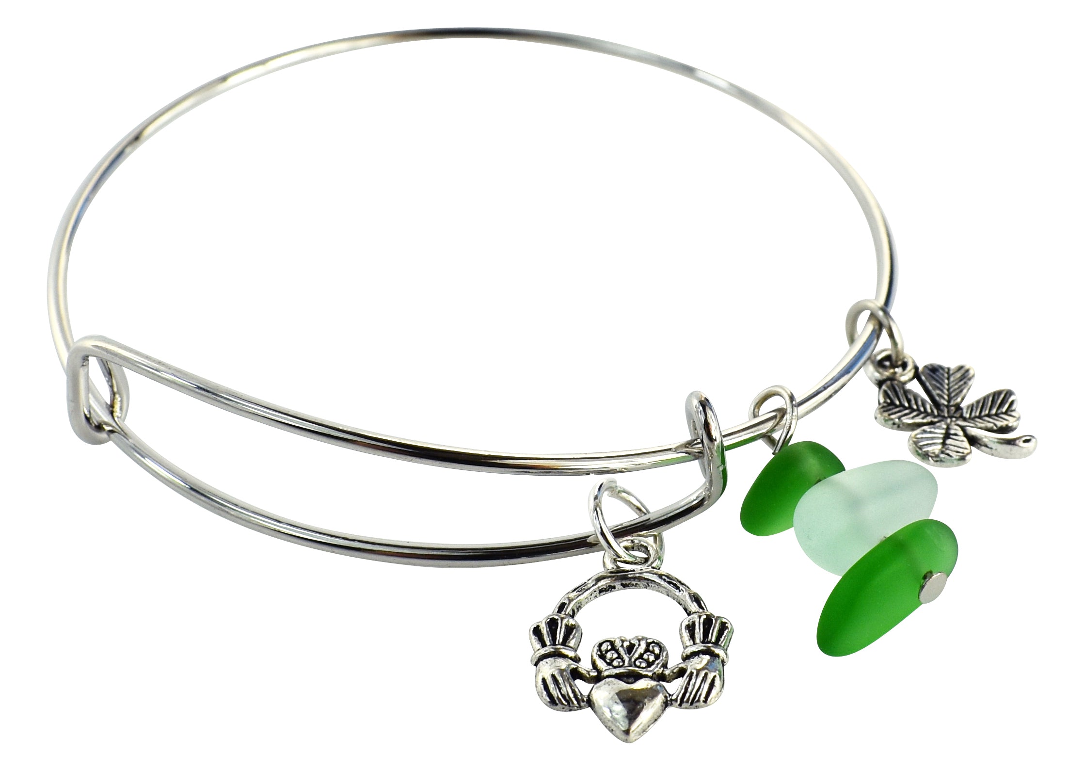 Claddagh Adjustable Bangle Bracelet | Blue Uranus