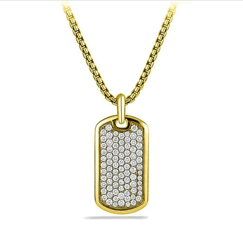 Micro-Pav'e Crystal Pendant Necklace in 14K Gold