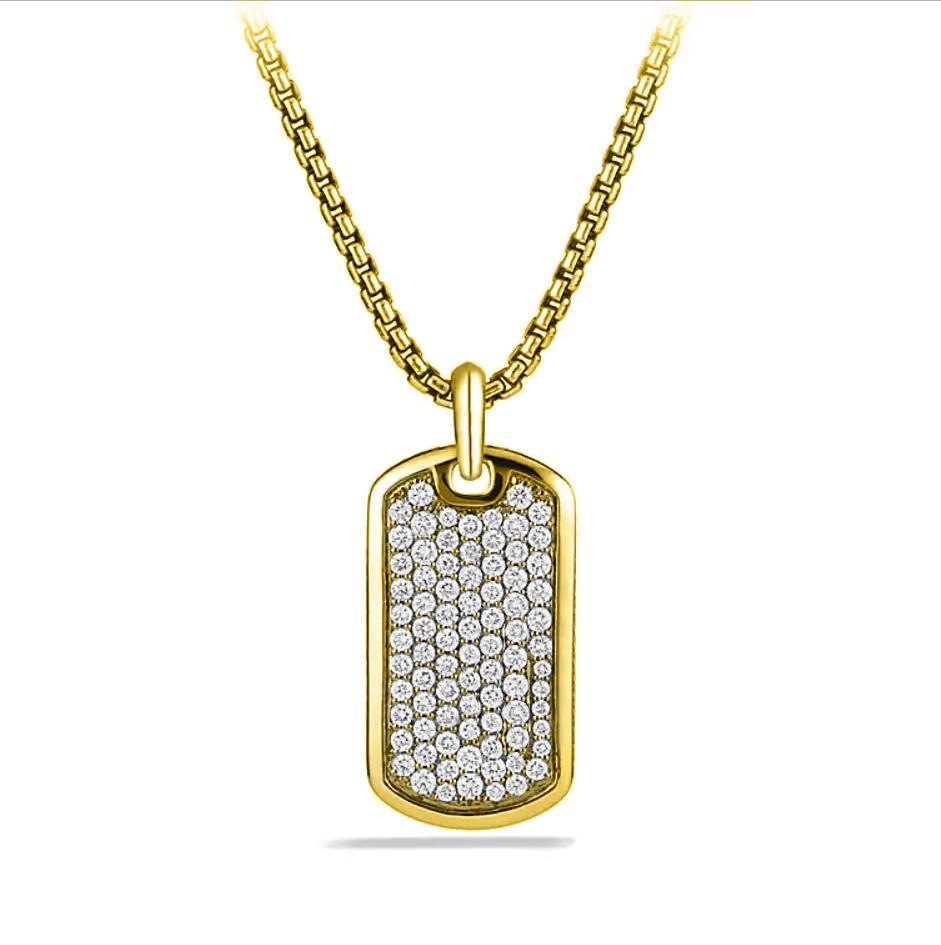 Micro-Pav'e Crystal Pendant Necklace in 14K Gold