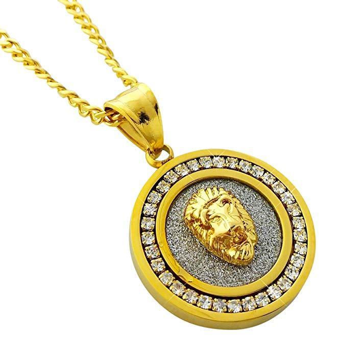 Micro-Pav'e Crystal Pendant Necklace in 14K Gold