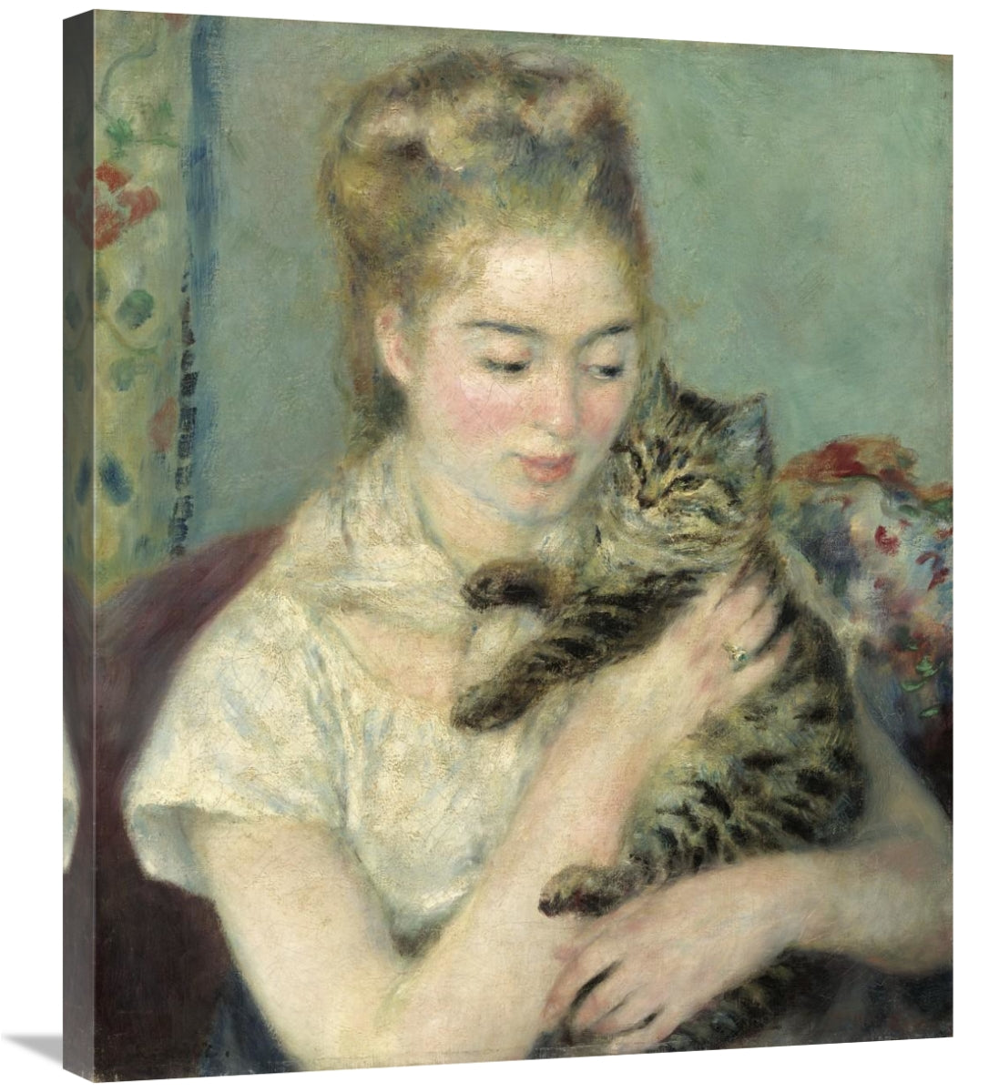 Global Gallery GCS-279694-30-142 30 in. Woman with a Cat Art Print - P