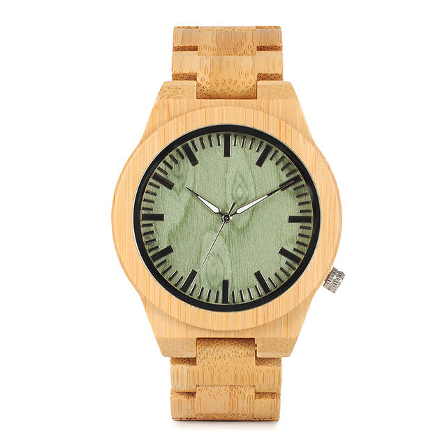 B22 Men's Bamboo Wood Wristwatch Ghost | Fuchsia Max