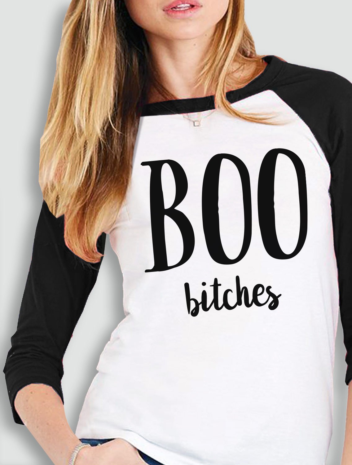 BOO B*tches Halloween Baseball Tee - Pick Color