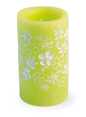 Boston International NHD18184 Green Floral LED Wax Candle