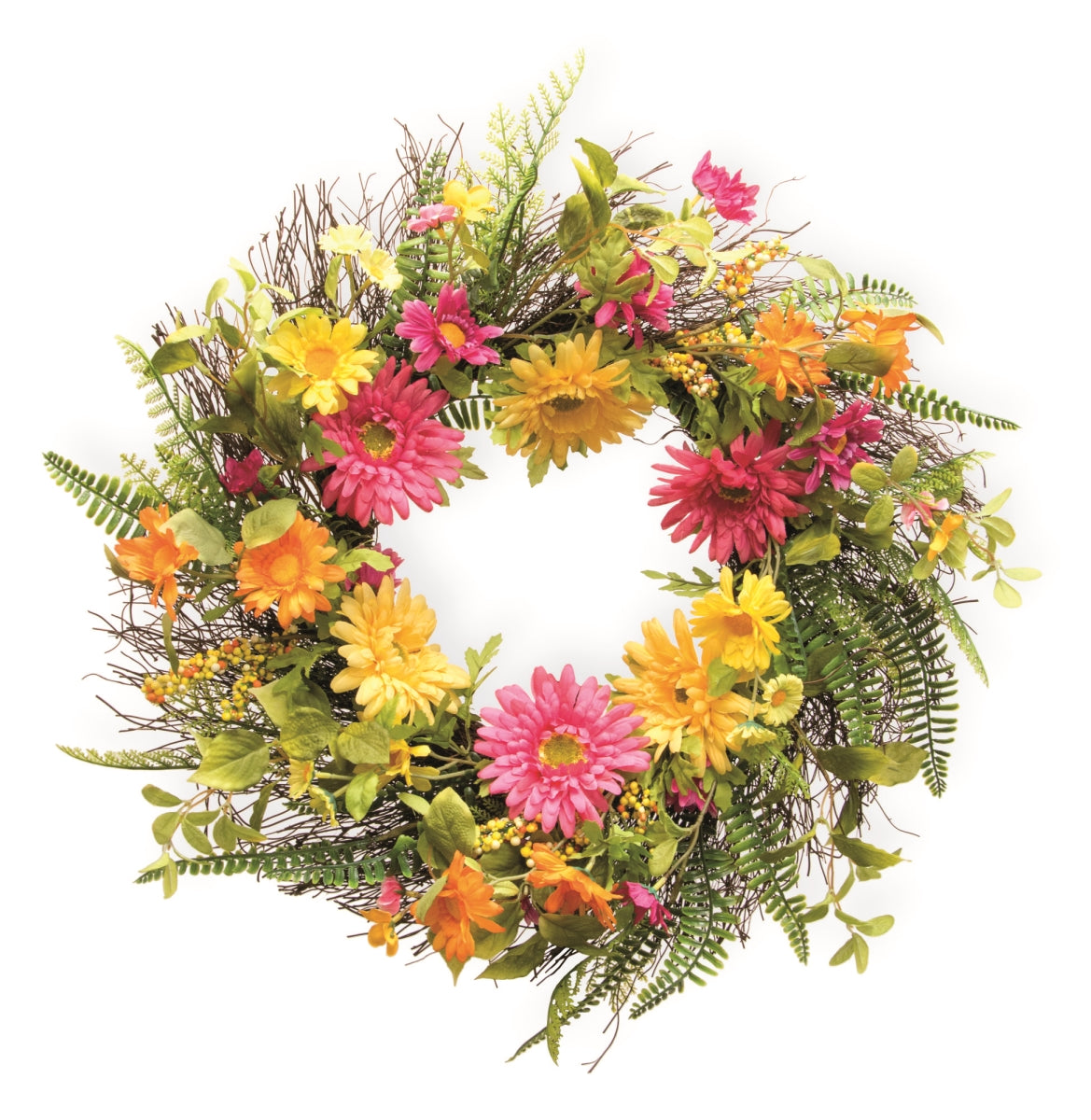 Boston International WDC19150 24 Dia. x 6 in. Gerber Daisy Wreath